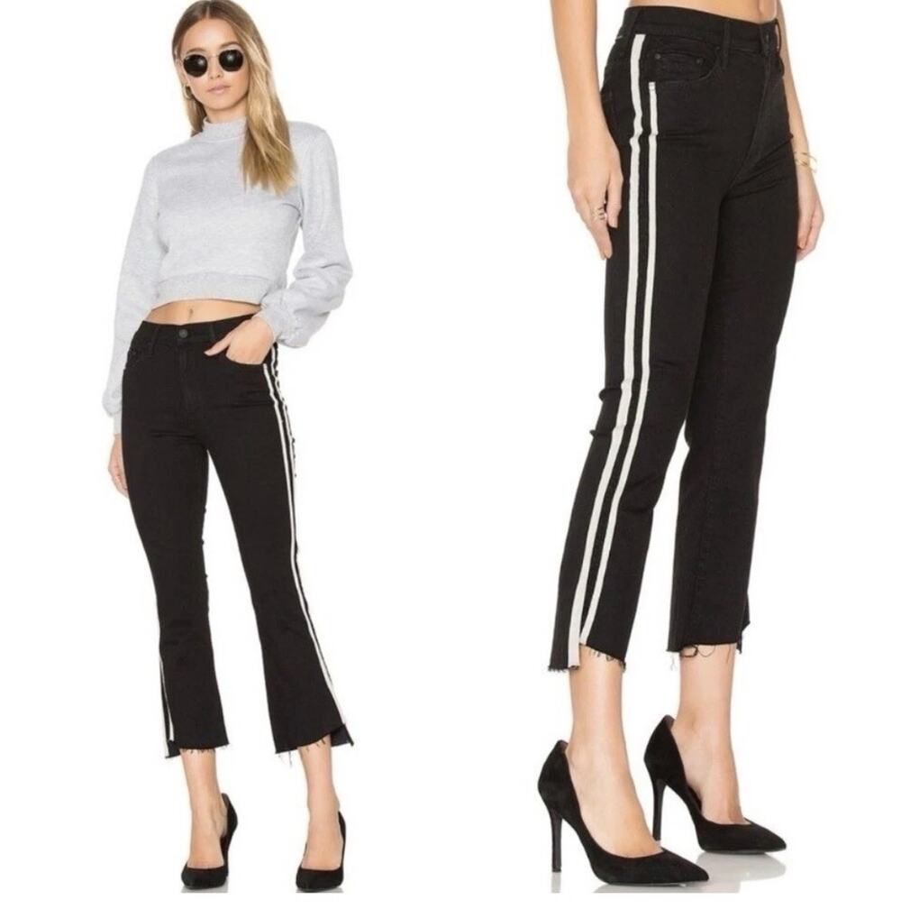 MOTHER The Insider Crop Step Fray Guilty Racer Side Stripe Jeans Size 30 A10